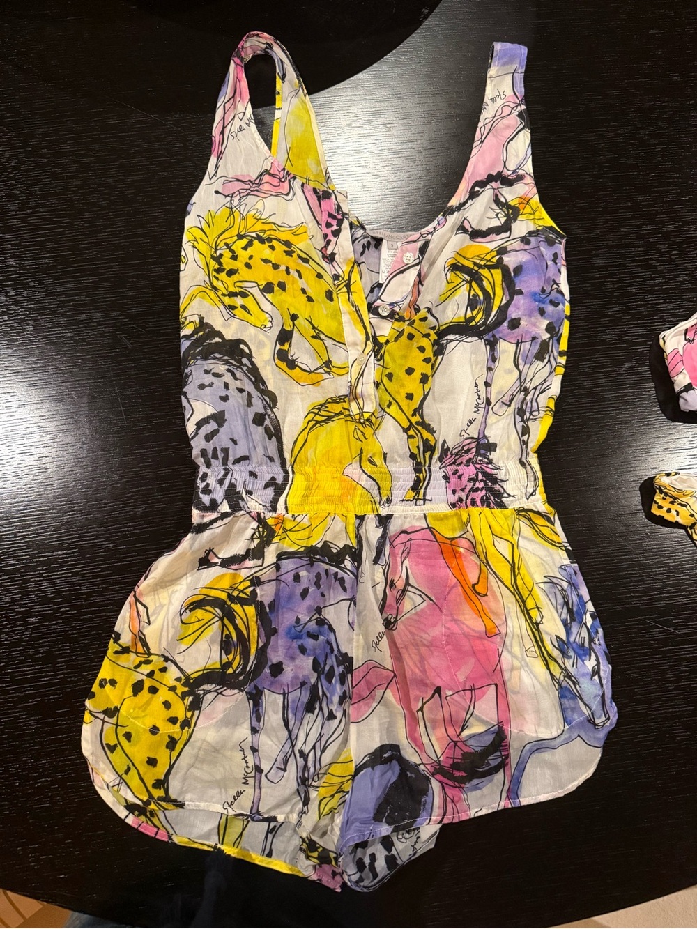 Stella McCartney Multicolor Horse Print Swim Coverup - Yellow, Pink, Purple